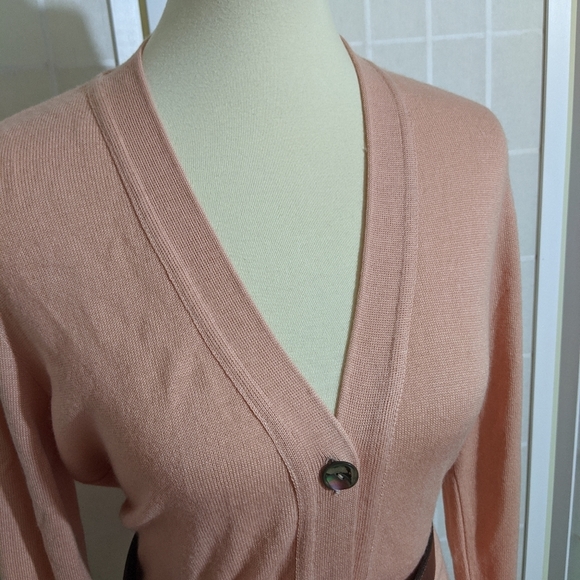 MERINO WOOL LONG CARDIGAN SWEATER Italian S - Picture 5 of 8